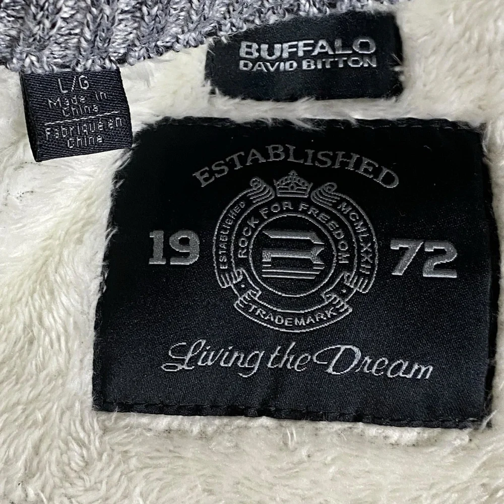 BUFFALO DAVID BITTON Wadle Faux Fur-Lined Cardigan Men’s Size L NWT